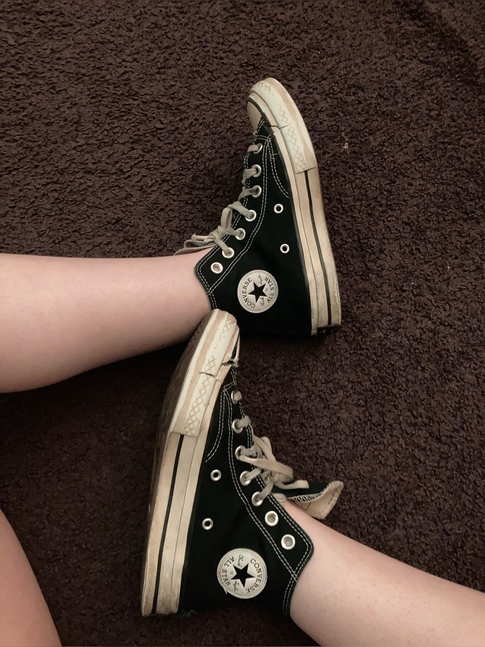 Black and White Converse shoes